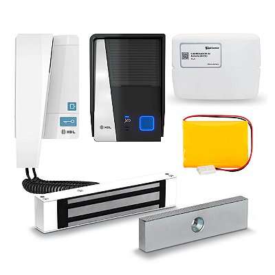 Kit Interfone Residencial HDL Advance com Fechadura Magnética M90 com Carregador