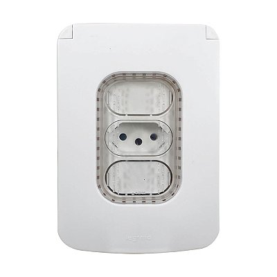 Kit Tomada 10A Para Área Externa com Placa IP44 4x2 Nereya Legrand