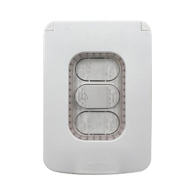 Kit Pulsador Campainha com Placa IP44 para Área Externa Nereya Resistente a Chuva