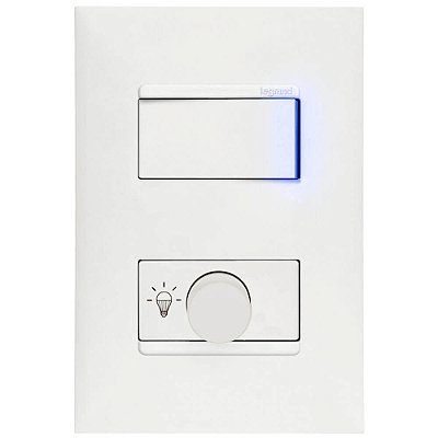 Conjunto Completo de Interruptor Paralelo + Variador Dimmer LED Legrand | Pial Plus+ com LED Azul