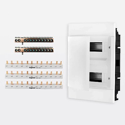 Kit Quadro de Embutir para 24 DIN com 3 Barramentos Fase Trifásico + 2 Barramento Neutro/Terra
