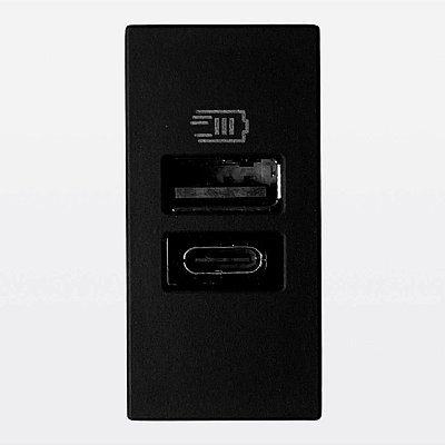 Módulo Carregador USB Tipo C+A 15W 3000mAh MatixGo JB4191AC Bticino Legrand