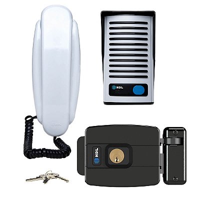 Interfone Com Fechadura Hdl F8 Ntl C90 Std Cilindro Fixo 4cm Cor Preto 110v/220v