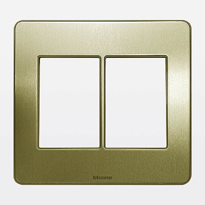 Placa 3+3 Postos 4x4 Cor Alumínio Pérola MatixGo Bticino JA4826APBR