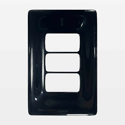 Placa 3 Posto Separados 4x2 Preta Zeffia Legrand 680183PT