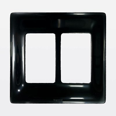 Placa 3+3 Postos 4x4 Preta Legrand Zeffia 680176PT