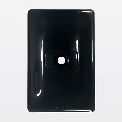 Conjunto Placa 1 Posto 4x2 + Saida de Fio Preta Zeffia Legrand 680137PT