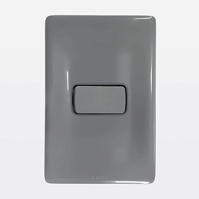 Conjunto 4x2 Placa + Interruptor Paralelo Cinza Zeffia Legrand 680105CZ