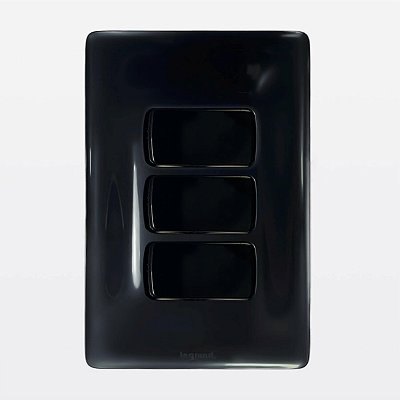 Conjunto 4x2 3 Interruptores Paralelos Preto Zeffia Legrand 680107PT