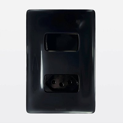 Conjunto 4x2 Interruptor Paralelo + Tomada 10A Preto Zeffia Legrand 680114PT