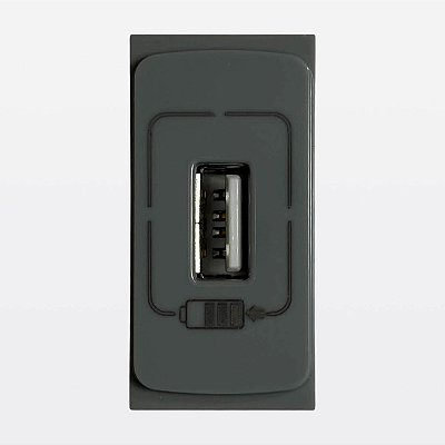 Módulo Carregador USB A 1500mA 1M Cinza Zeffia Legrand 680163CZ