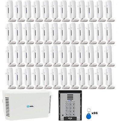 Kit Interfone Coletivo HDL 48 Apartamentos Com Tag Condomínio