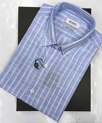 Camisa Dimarsi Tradicional Regular Fit - Com Bolso - Manga Curta - Algodão Egípcio - Ref. 8959 Xadrez