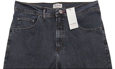 Calça Jeans Masculina Pierre Cardin Reta (Cintura Alta) - Ref. 467P389 Grafite - Algodão / Poliester / Elastano (Jeans Fino e Macio)