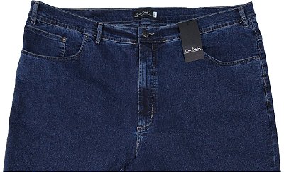 Calça Jeans Masculina Pierre Cardin Reta (Cintura Alta) - Ref. 487P313 Azul - PLUS  SiZE - Algodão / Poliester / Elastano (Jeans Macio)