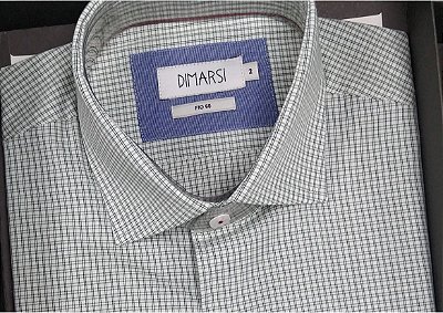 Camisa Dimarsi Tradicional Regular Fit - Com Bolso - Manga Curta - Fio 60 - 100% Algodão - Ref. 9493 Xadrez