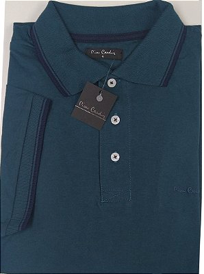 Camisa Polo Pierre Cardin PLUS SIZE - Sem Bolso - Manga Curta Com Punho - 100% Algodão - Ref 70114 Verde