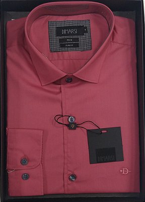 Camisa Dimarsi Tradicional (Slim Fit) - Manga Longa -  Sem Bolso - Fio 50 - 100% Algodão - Ref. 9482VM