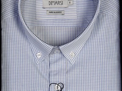 Camisa Dimarsi Tradicional Regular Fit - Botão No Colarinho - Com Bolso - Manga Curta - 100% Algodão - Ref 9675 Xadrez