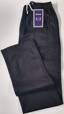 Calça De Elástico Inteiro na Cintura - Com  Zipper - Cherne - 100% Algodão - Ref. 88304 Preta