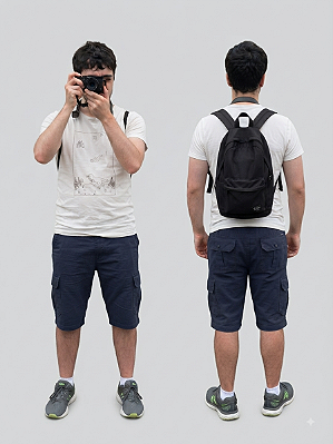 Bermuda de Elástico Great News - Com Zipper e Bolso lateral Cargo - 100% Algodão - Ref. 220 Marinho