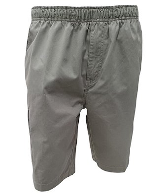 Bermuda de Elástico Great News - Com Zipper e Bolso lateral Cargo - 100% Algodão - Ref. 220 Cinza