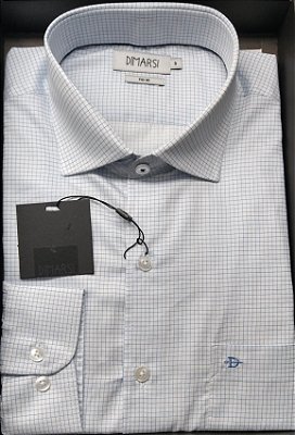 Camisa Social Dimarsi Tradicional Regular Fit - Com Bolso - Manga Longa - Algodão Fio 80 - Ref 9836 Xadrez