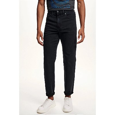 Calça Jeans Masculina Pierre Cardin Reta (Cintura Alta) - Ref. 467P517 Grafite - Algodão / Poliester / Elastano - Jeans Macio