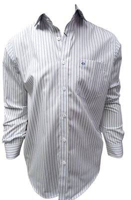 Camisa Social Dimarsi Tradicional Regular Fit - Com Bolso - Manga Longa - 100% Algodão  - Ref 10262 Listrada