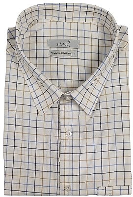 Camisa Sibra Manga Curta - Tradicional Regular Fit - Com Bolso - Passa Facil  - Ref 4313 Xadrez