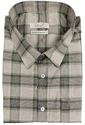 Camisa Sibra Manga Curta - Tradicional Regular Fit - Com Bolso - Passa Facil  - Ref 4356 Xadrez