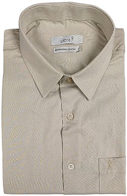 Camisa Sibra Manga Curta - Tradicional Regular Fit - Com Bolso - Passa Facil  - Ref 4387 Areia