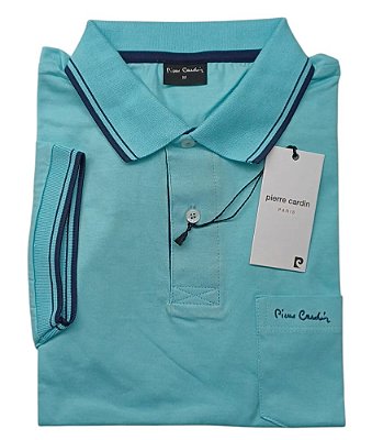 Camisa Polo Pierre Cardin (Com Bolso) - Manga Curta Com Punho - 100% Algodão - Ref. 70115 Aruba