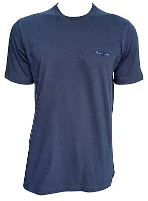 Camiseta Gola Careca Pierre Cardin  - 100% Algodão - Ref. 40142 Marinho