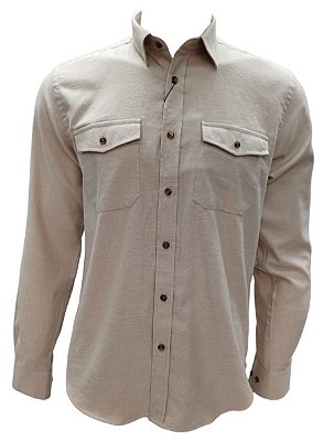 Camisa Dimarsi Manga Longa Regular Fit - Flanela - Com 2 Bolsos - Puro Algodão - Ref 10696