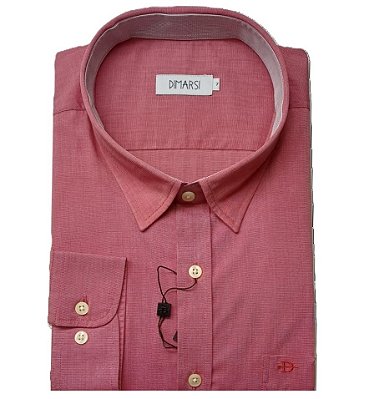 Camisa Dimarsi Manga Longa Regular Fit - Puro Algodão - Ref 6302 Bordo