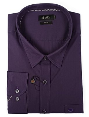 Camisa Dimarsi Manga Longa Regular Fit - Algodão Fio 50 - Ref 8184 Uva