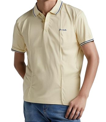 Camisa Polo Pierre Cardin - Manga Curta Com Punho - Malha Piquet - Ref 47011 Amarela
