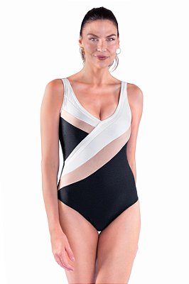 Maiô Club Del Sol - Ref. 401-3220 Liliane  - Com Bojo  Fino Sem Enchimento - Tecido em Lycra (Poliamida / Elastano)