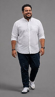 Camisa Dimarsi Tradicional Regular Fit - Com Bolso - Manga Curta - 100% Algodão Oxford - Ref. 10805 Branca