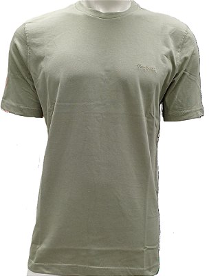Camiseta Gola Careca Pierre Cardin - 100% Algodão - Ref. 40145 Caqui