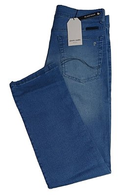 Calça Jeans Masculina Pierre Cardin Reta (Cintura Alta) - Ref. 467P934 Delave - Jeans Macio