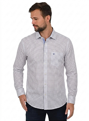 Camisa Dimarsi Manga Longa Regular Fit - Puro Algodão - Ref 0014 Xadrez