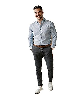 Camisa Poggio Sem Bolso - Manga Longa - Viscose / Poliester - Ref. 21040 Milano