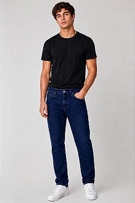 Calça Jeans Masculina Pierre Cardin Reta (Cintura Alta) - Ref. 467P551 Azul - Jeans Macio
