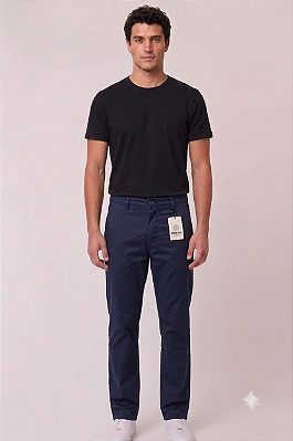 Calça Meio Elástico Cherne - 100% Algodão - Ref. 86514 Marinho