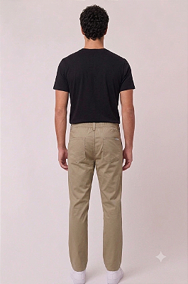 Calça Meio Elástico Cherne - 100% Algodão - Ref. 86514 Caqui