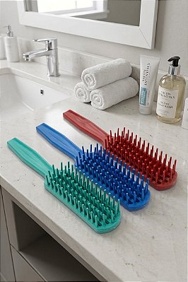 ESCOVA DE CABELO FLORATA KIT COM 3 - SORTIDA - TOTAL 72 UNIDADES