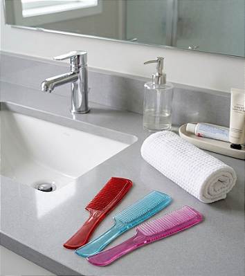 PENTE POP CRISTAL KIT COM 3 - SORTIDO - TOTAL 144 UNIDADES
