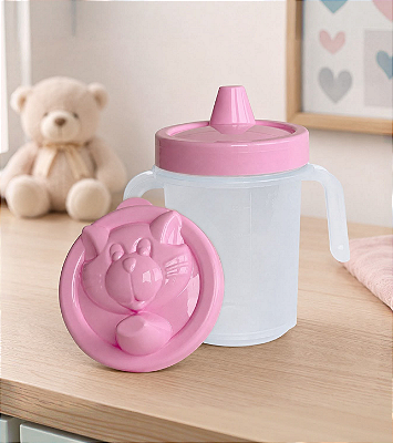 COPO PLASTIMIAU 350 ML COM TAMPA - TOTAL 24 UNIDADES